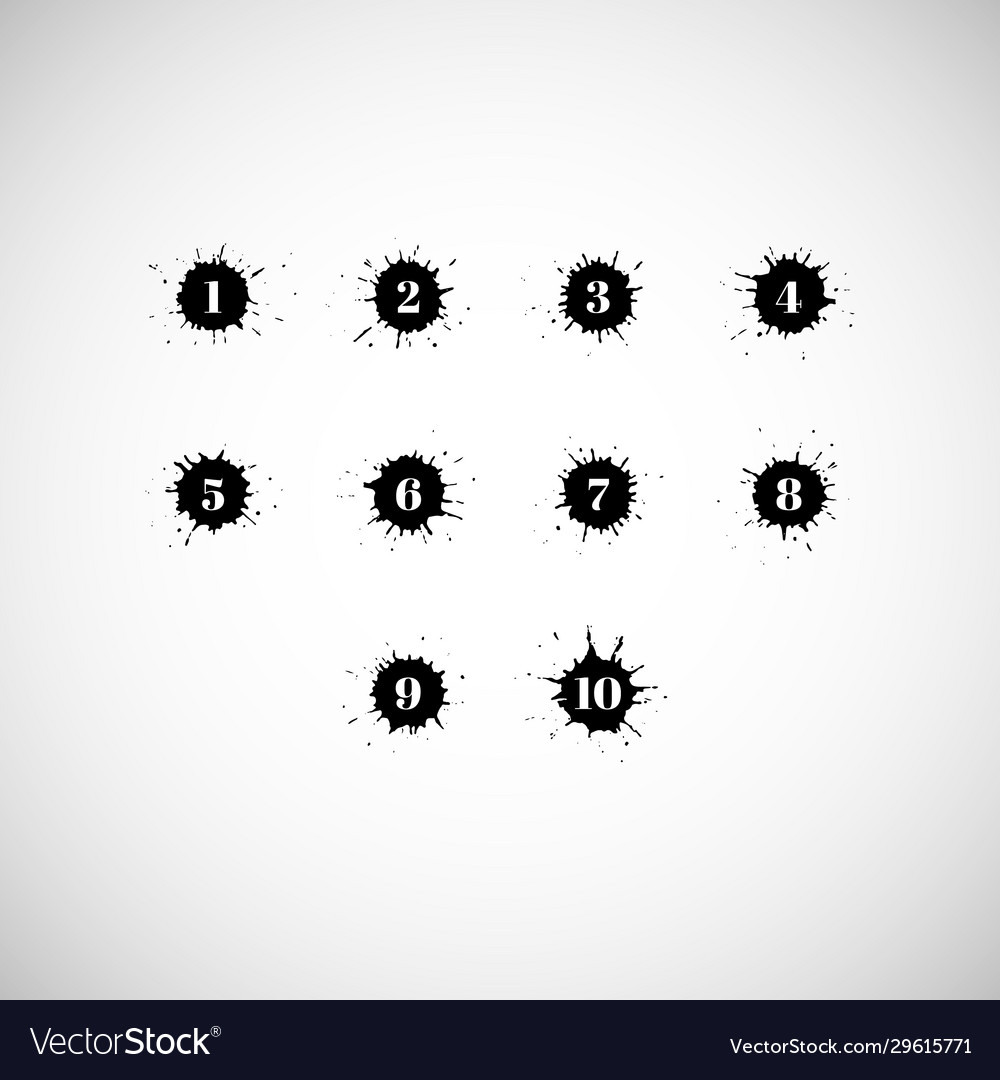 Icon set with numbers isolated