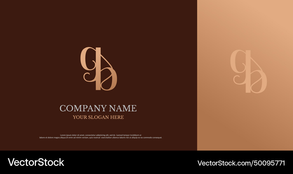 Initial gb logo design Royalty Free Vector Image