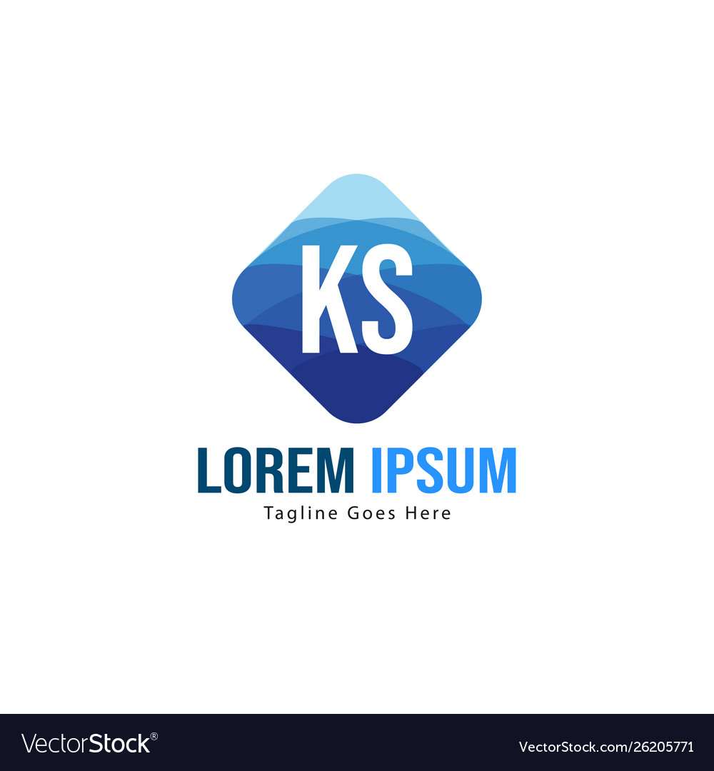 Original ks Logo Vorlage mit modernem Rahmen