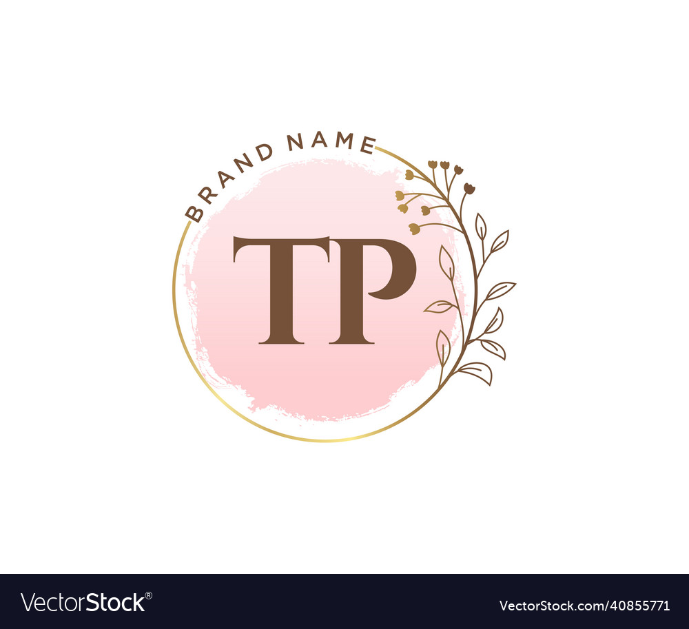 Initial tp feminine logo usable for nature salon Vector Image