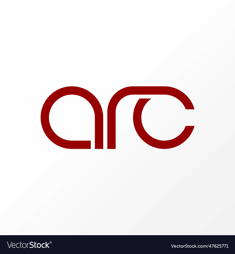 Letter arc font with merger connected initial vector image Letter arc font with merger connected initial
