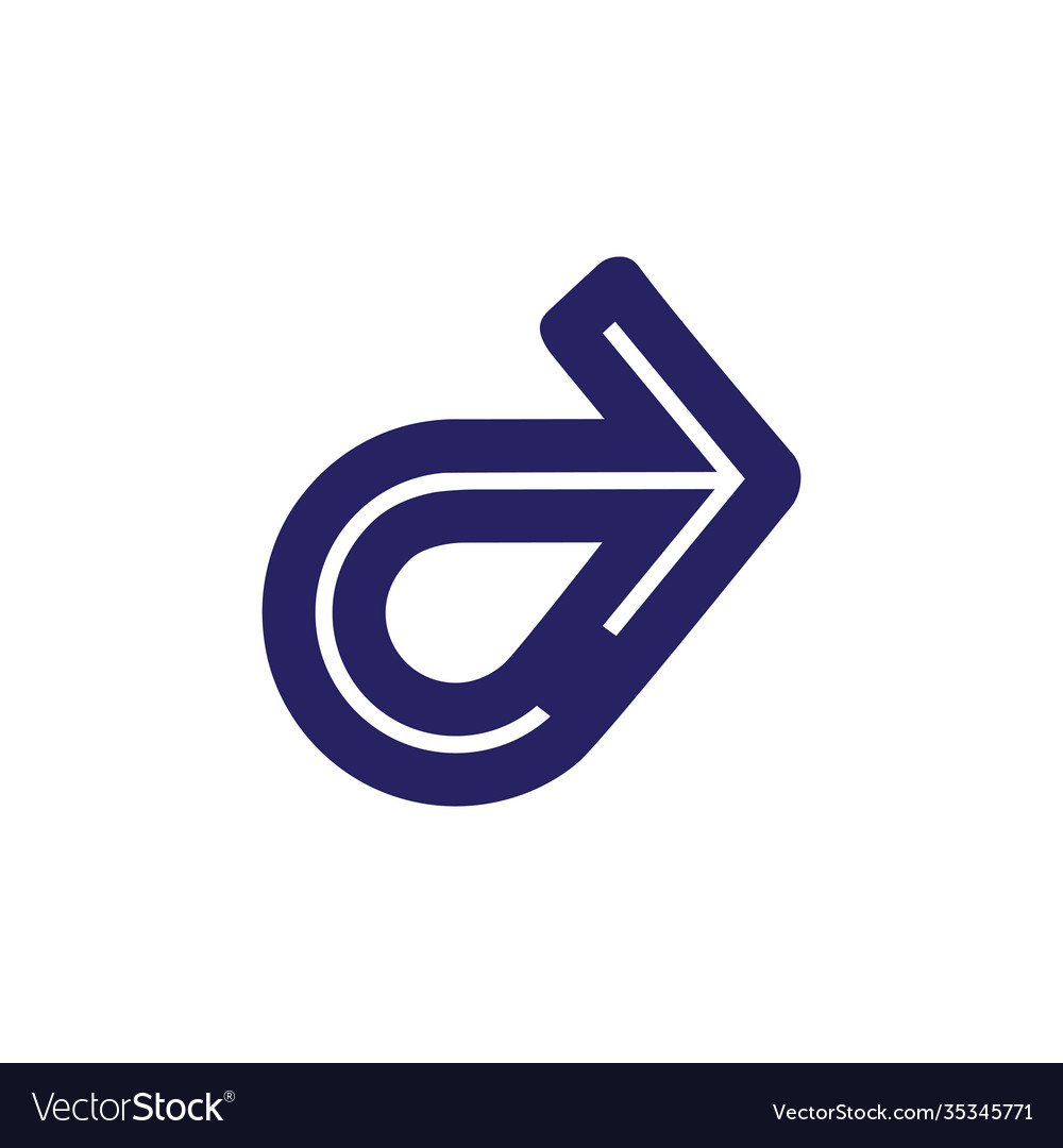 Letter c rotation arrow pointer symbol logo