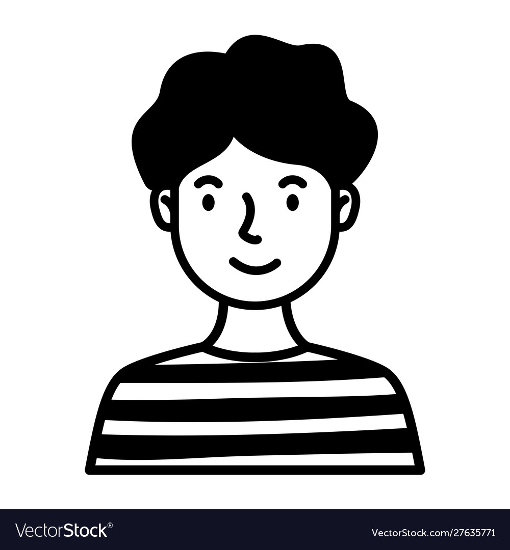 Man avatar character line style