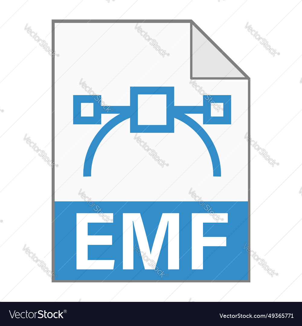 Modern flat design of emf file icon for web Vector Image Modern flat design of emf file icon for web