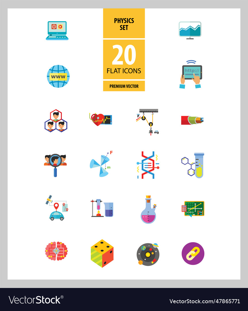 Physics icon set Vector Image Physics icon set