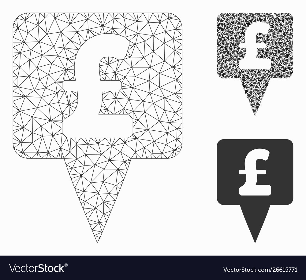 Pound Map Pointer Netznetz Modell vector image Pound Map Pointer Netznetz Modell