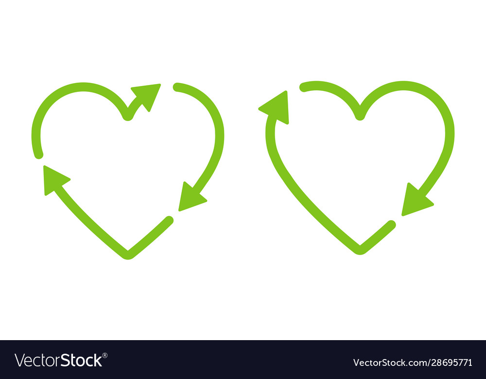 recycelte Liebe Ikone Herz Erde Umwelt