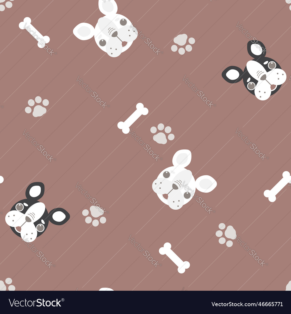 Seamless dog and bone repeat pattern background vector image Seamless dog and bone repeat pattern background