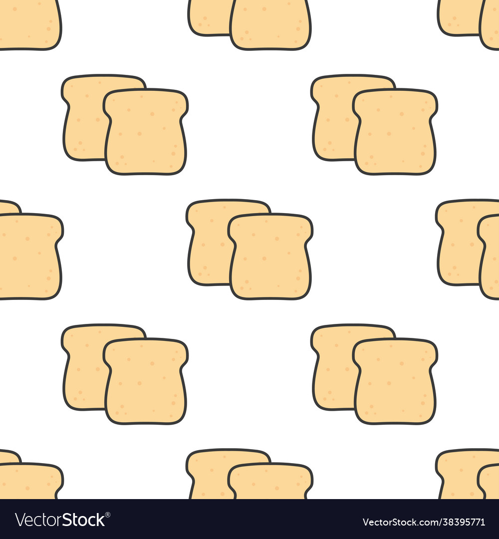 Seamless pattern with toasted bread Vector Image Seamless pattern with toasted bread