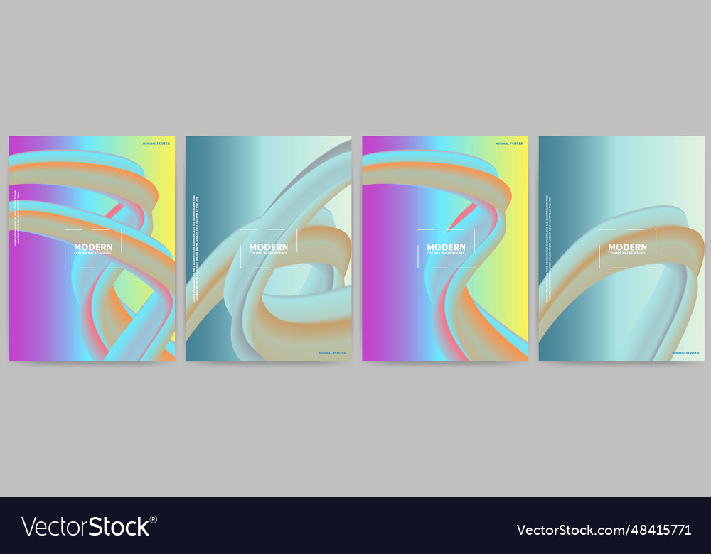 Set of abstract background with gradient effect