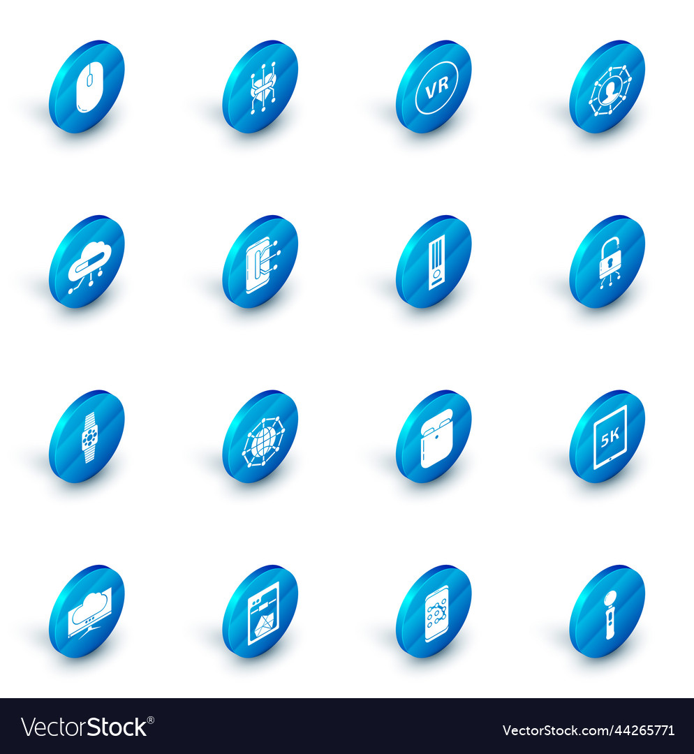 Set processor virtual reality project team base vector image Set processor virtual reality project team base