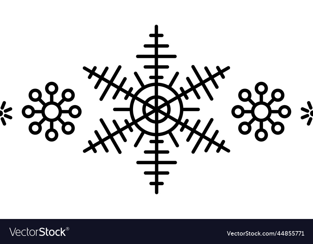 Snowflake frame element winter vector image Snowflake frame element winter
