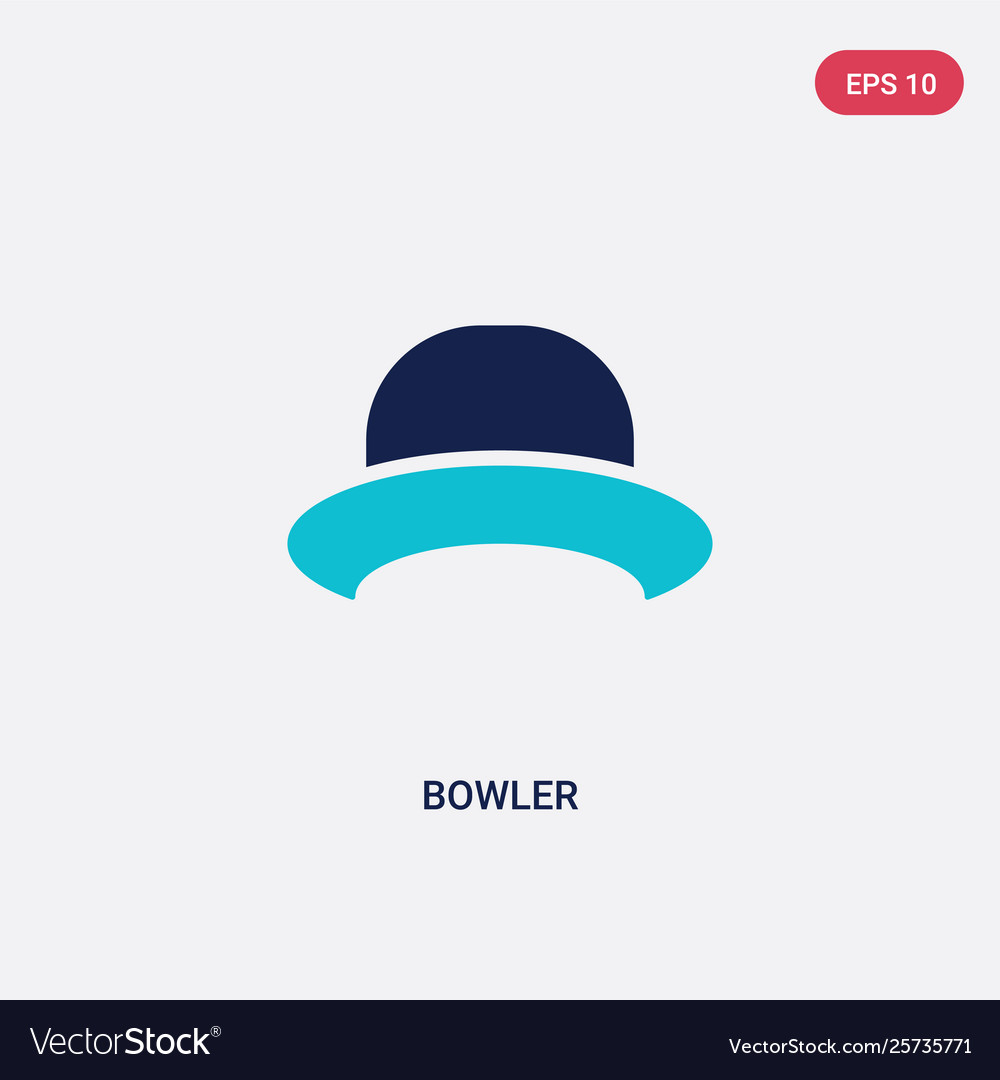 Two color bowler icon from clothes concept