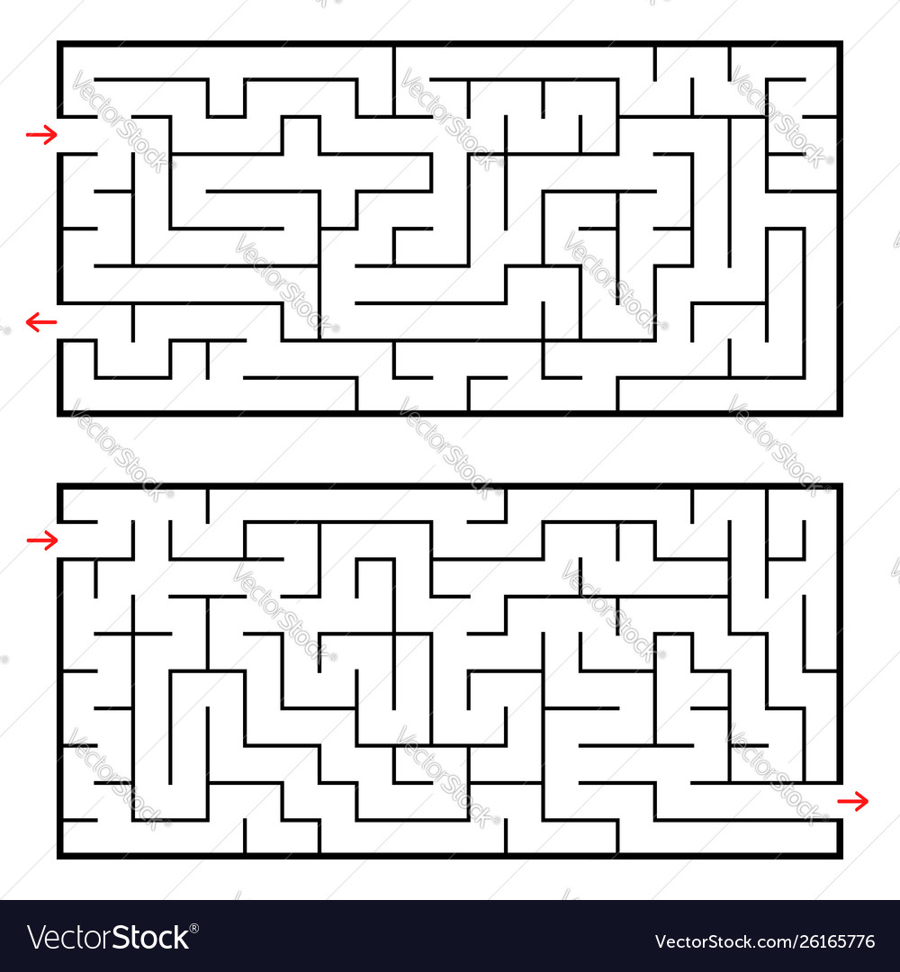 A set two rectangular labyrinths simple flat