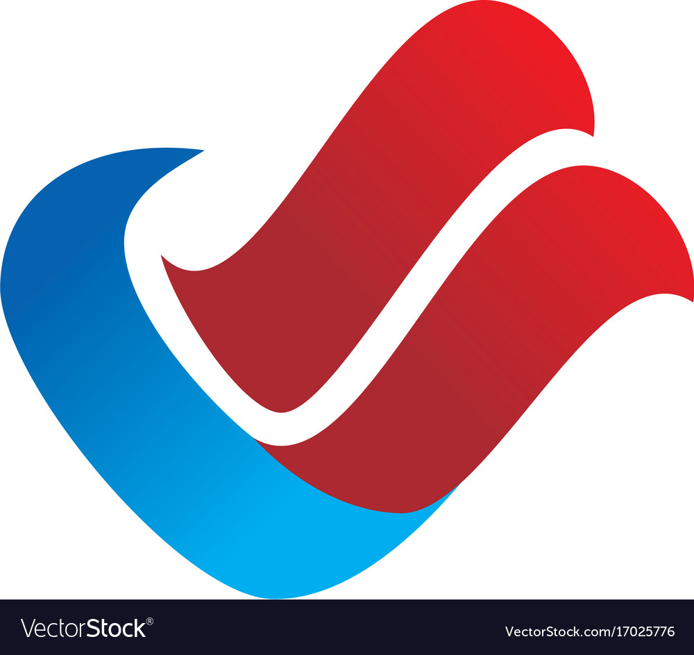 Abstract wing technology colored logo