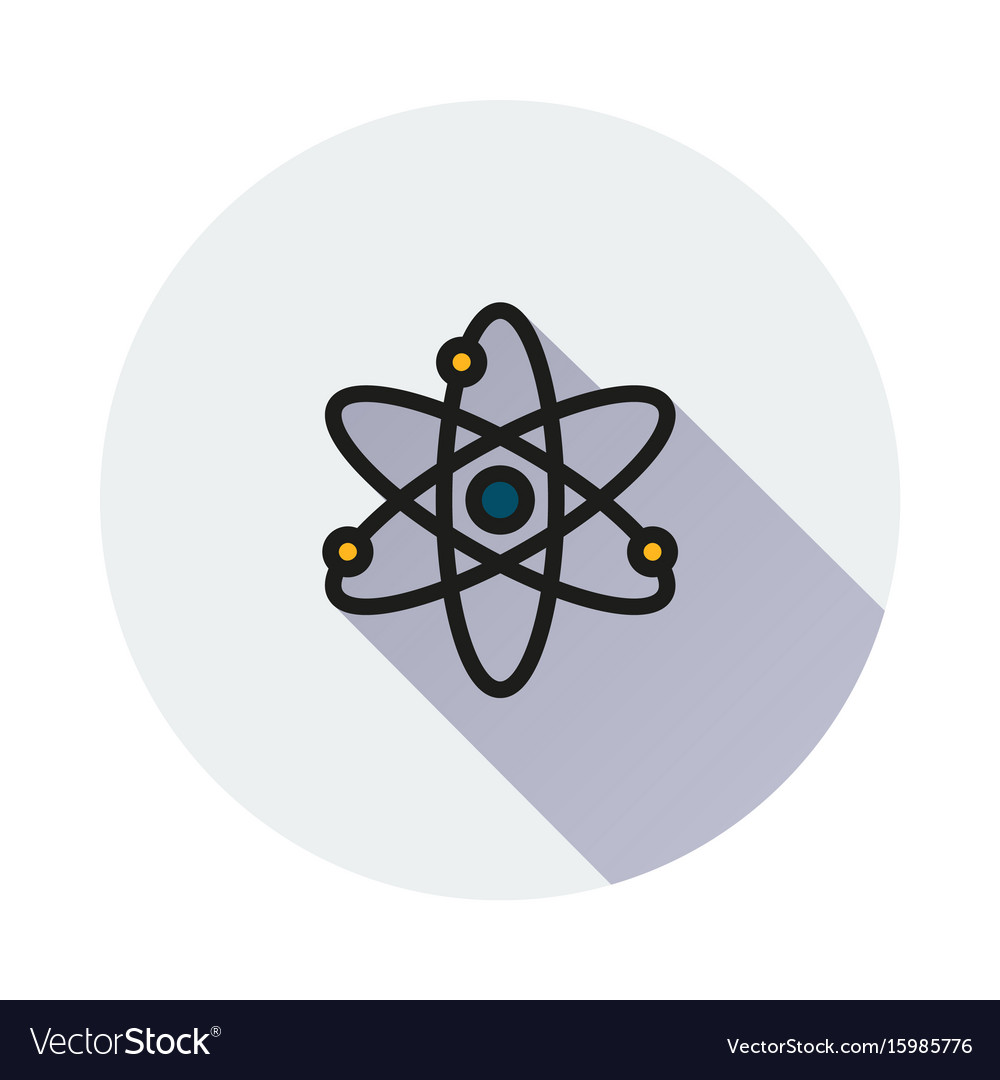 Atom icon on round background