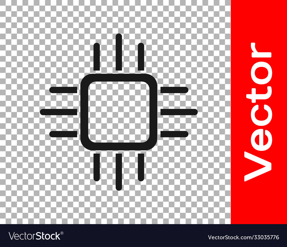 Schwarzer Computerprozessor mit Mikroschaltungen cpu Vector Image Schwarzer Computerprozessor mit Mikroschaltungen cpu