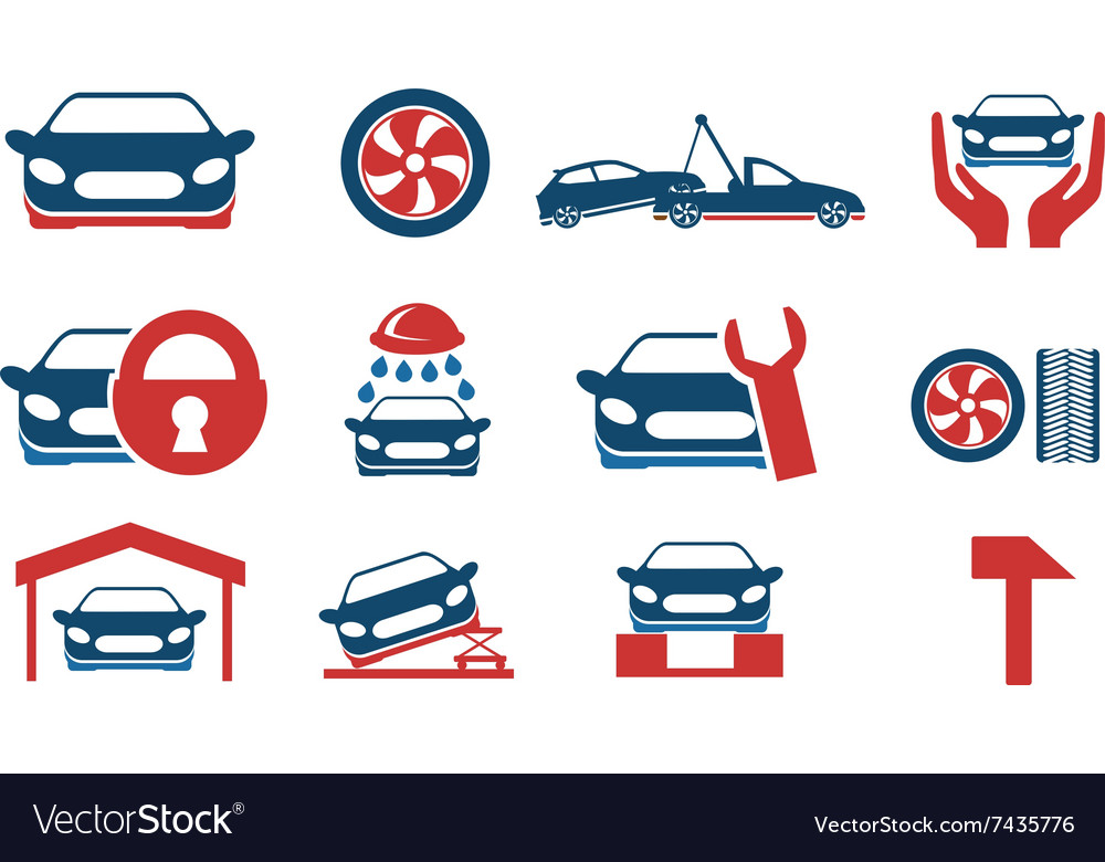 Car service maintenance icon set