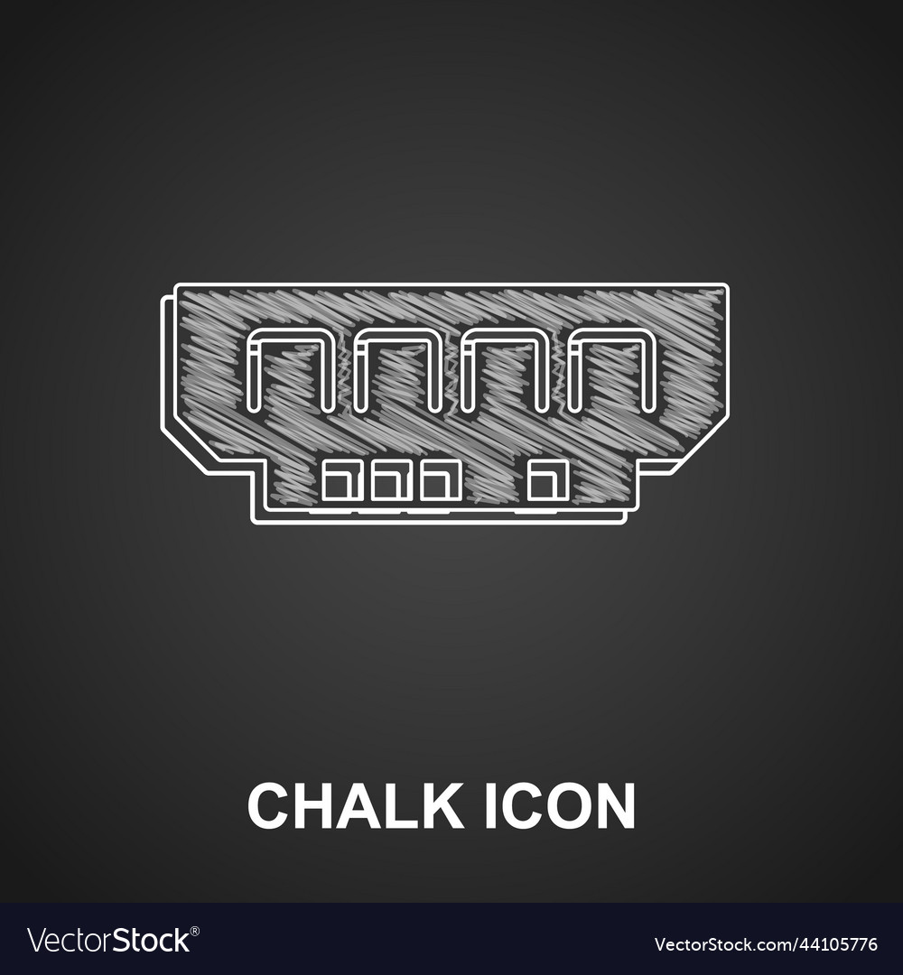Chalk ram random access memory icon isolated vector image Chalk ram random access memory icon isolated