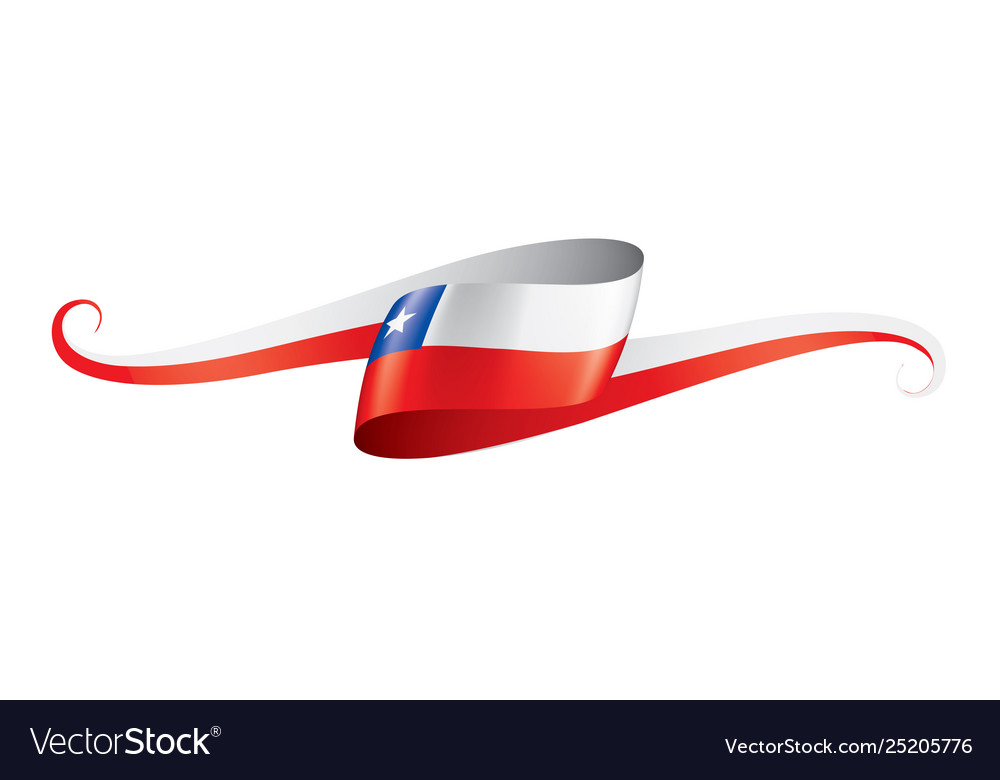 Chile flag on a white