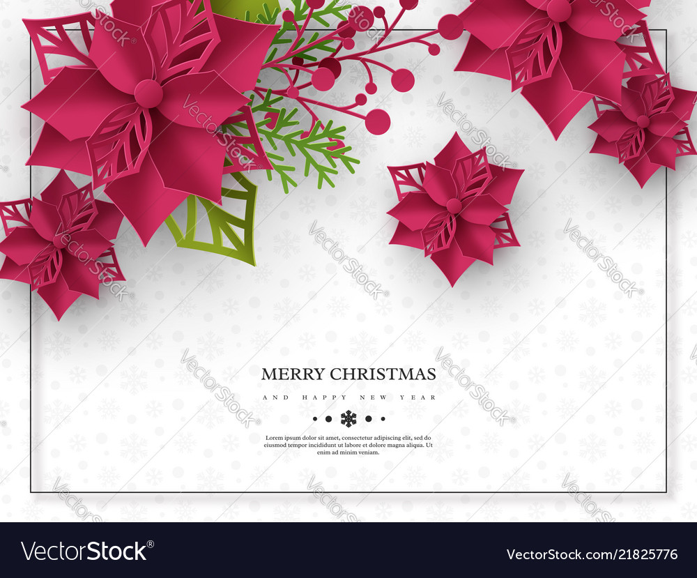 Christmas holiday banner 3d paper cut style