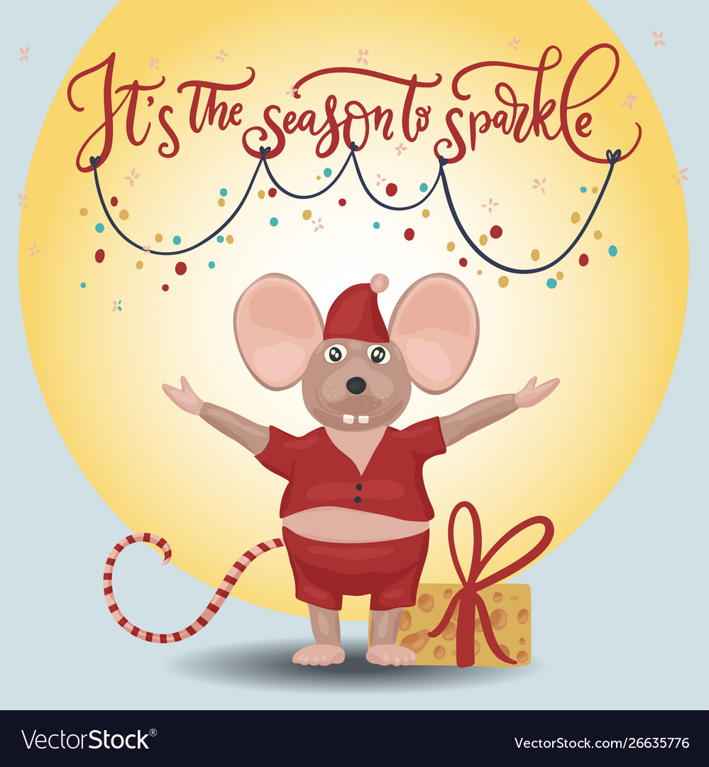 Christmas mouse cartoon