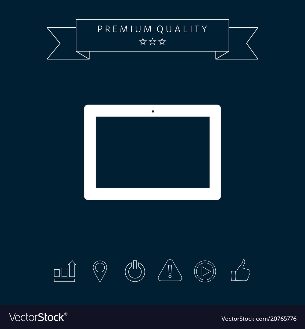 Computer tablet with blank screen icon