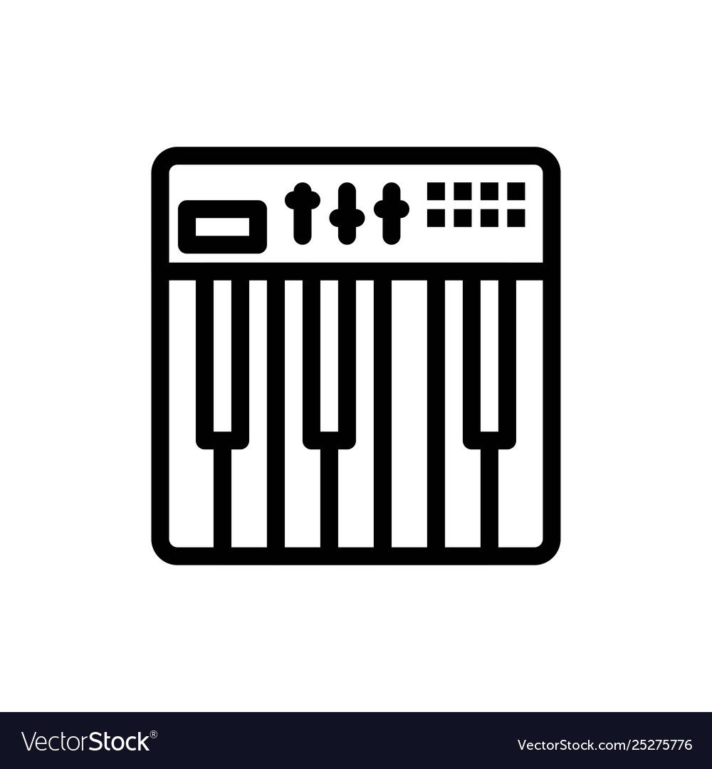 Controller hardware keyboard midi music blue vector image Controller hardware keyboard midi music blue