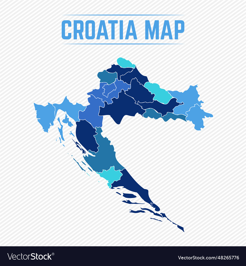 Croatia detailed map with states