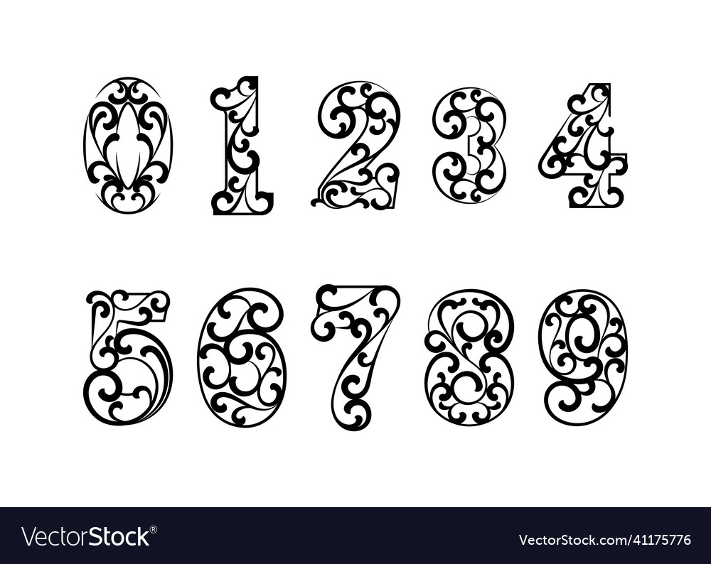 Decorative number icon design template isolated Vector Image