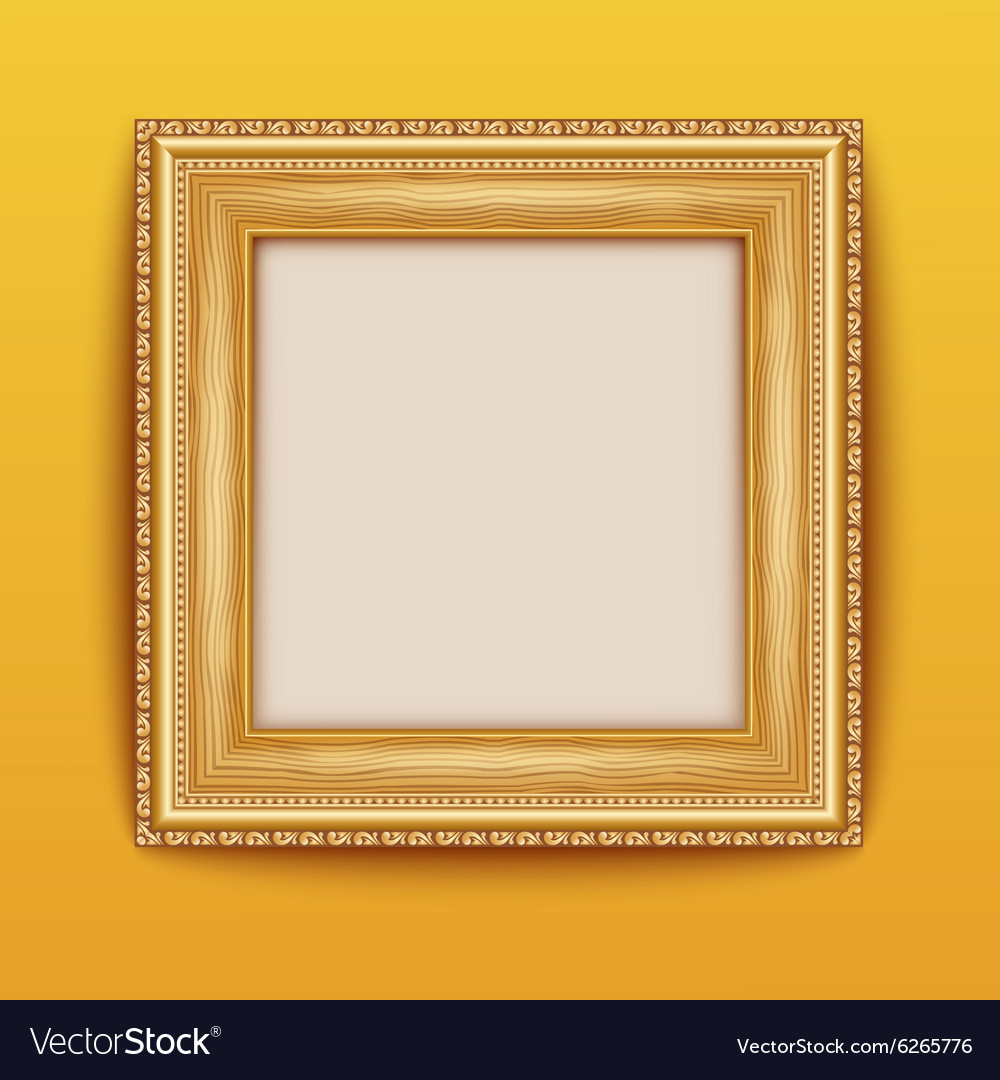 Empty Gold Frame Hanging On The Wall Royalty Free Vector Empty Gold Frame Hanging On The Wall Vector Image