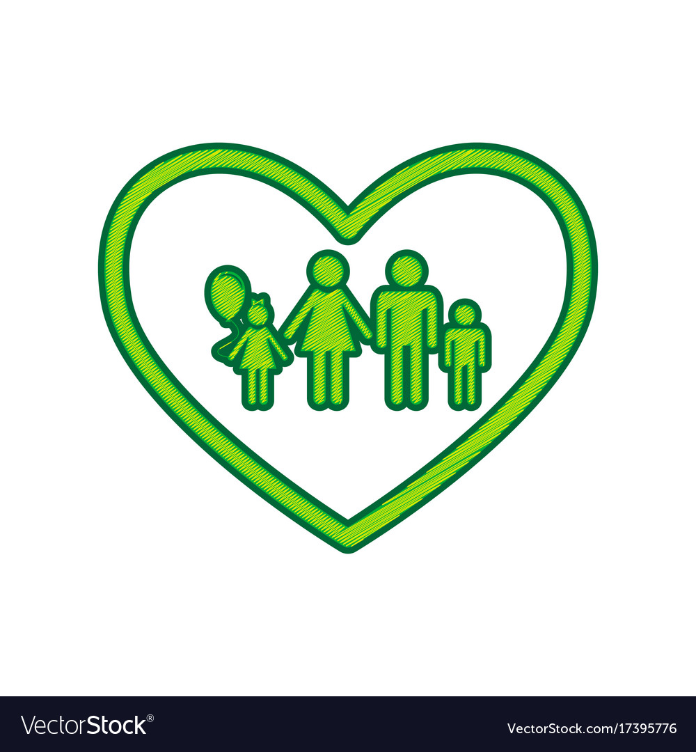 Familienzeichen in Herzform