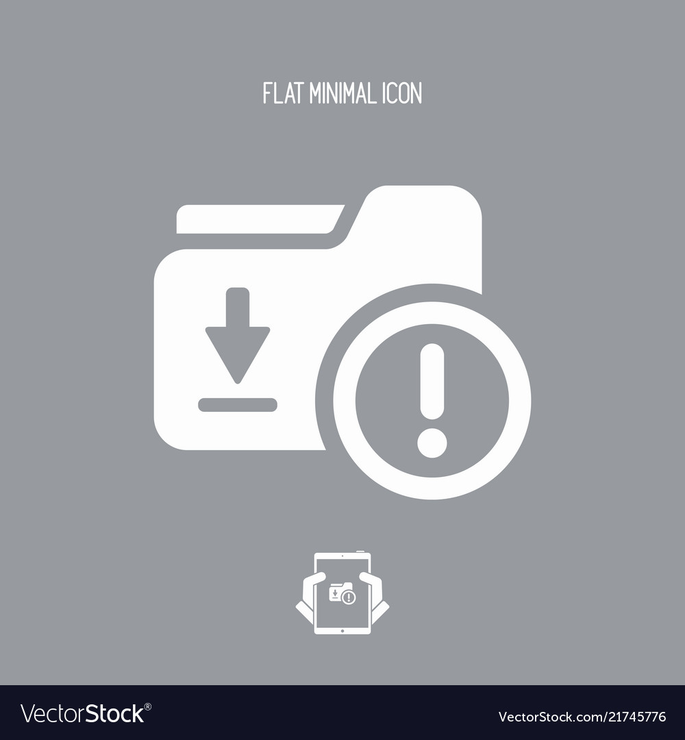 Folder dowload error - flat minimal icon