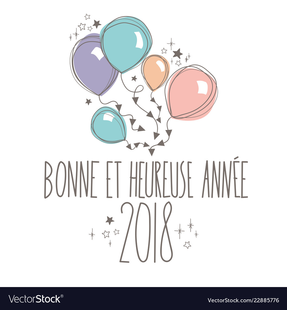 French Happy New Year Card Royalty Free Vector Image