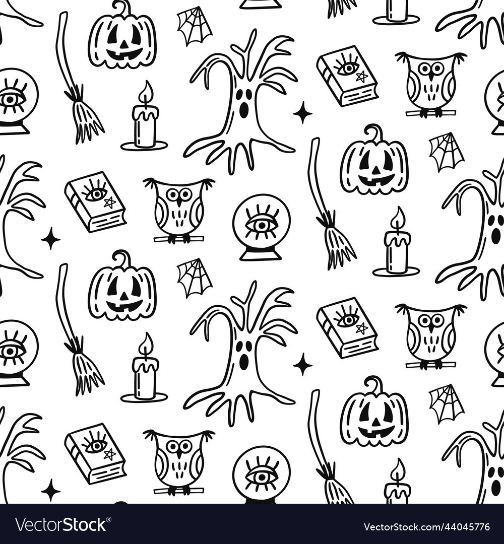 Halloween cute seamless pattern texture vector image Halloween cute seamless pattern texture
