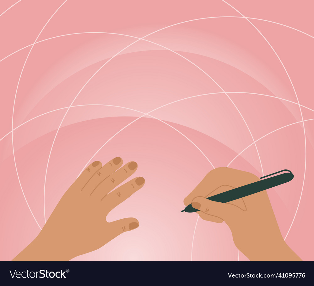 Hands using pencil strategizing newest innovative vector image Hands using pencil strategizing newest innovative