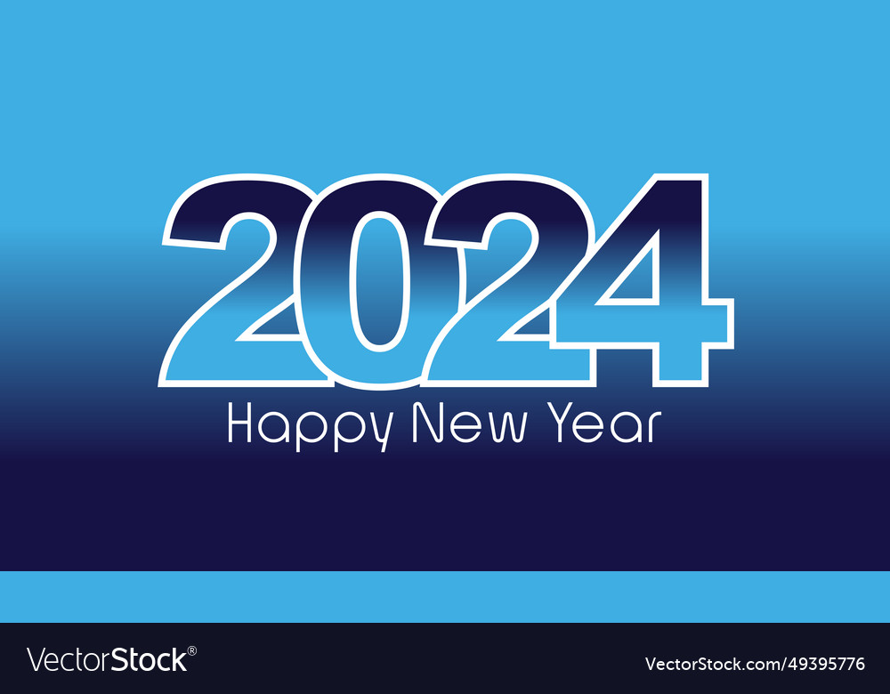 Happy new year 2024 template Royalty Free Vector Image