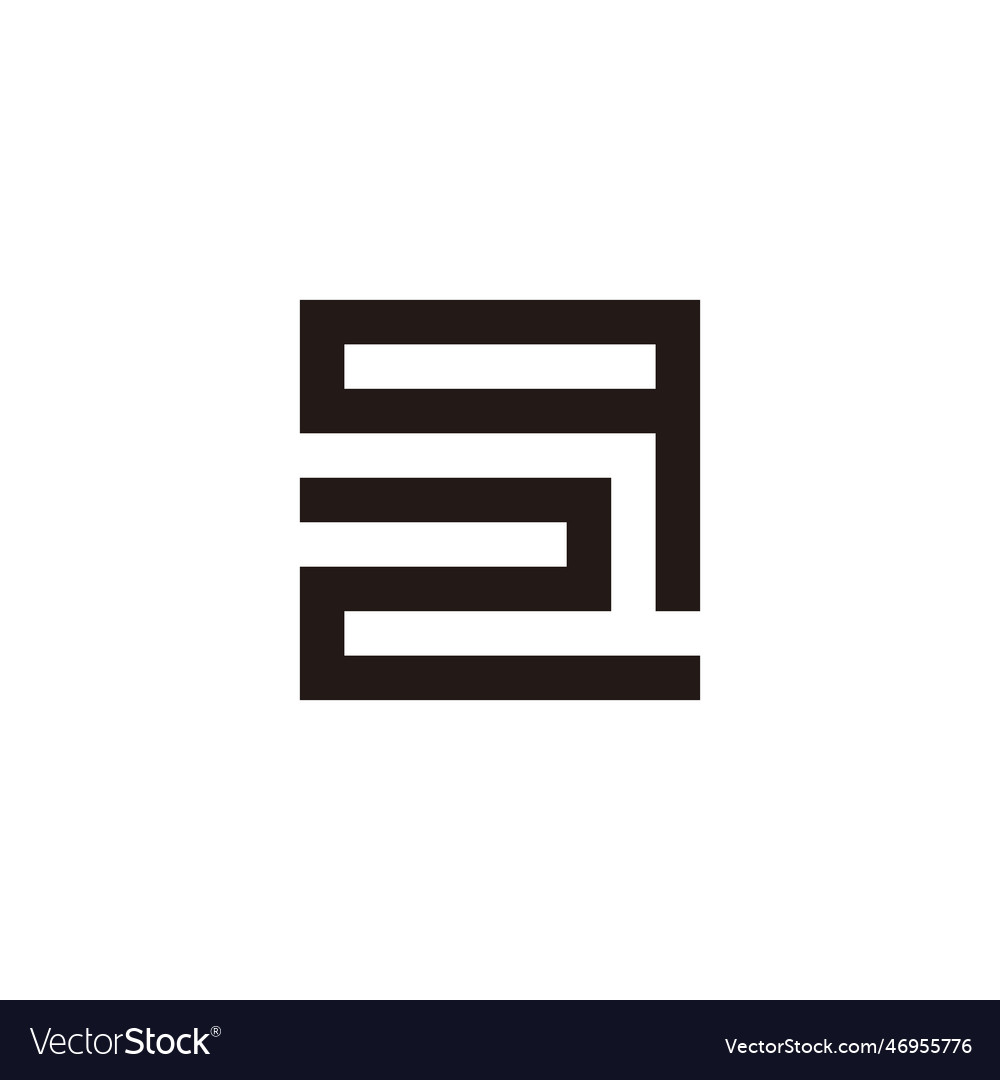 Letter q number 2 square geometric symbol simple Vector Image