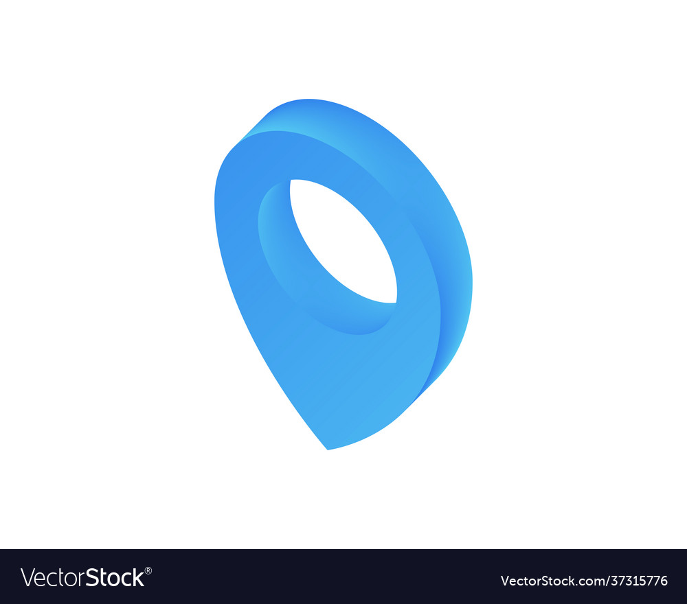 Map pointer symbol flat isometric icon or logo 3d