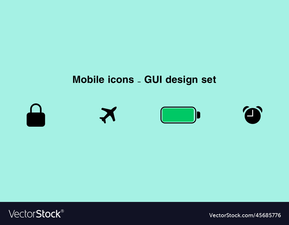 Mobile icons - gui design set status bar