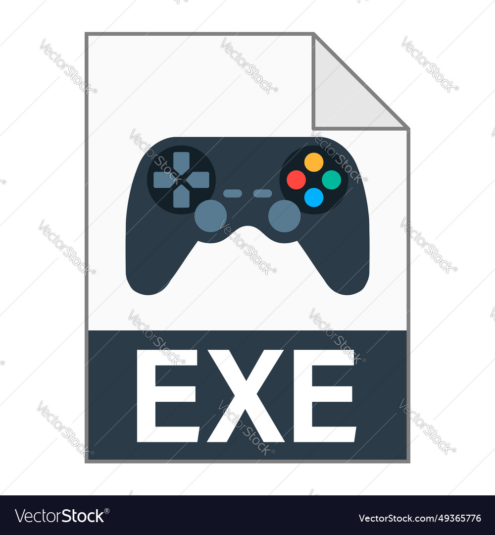 Modern flat design of exe file icon for web vector image Modern flat design of exe file icon for web