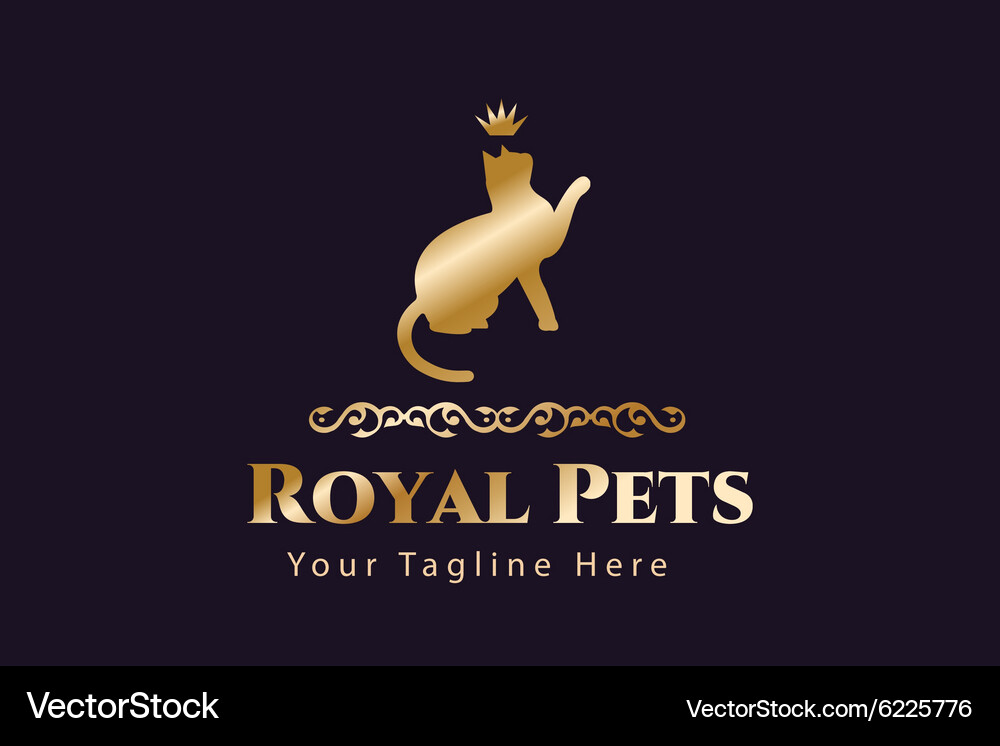 Retro vintage cat monogram logo Royalty Free Vector Image