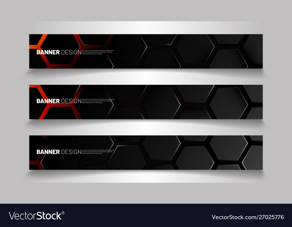 Set background hexagon banner gradient