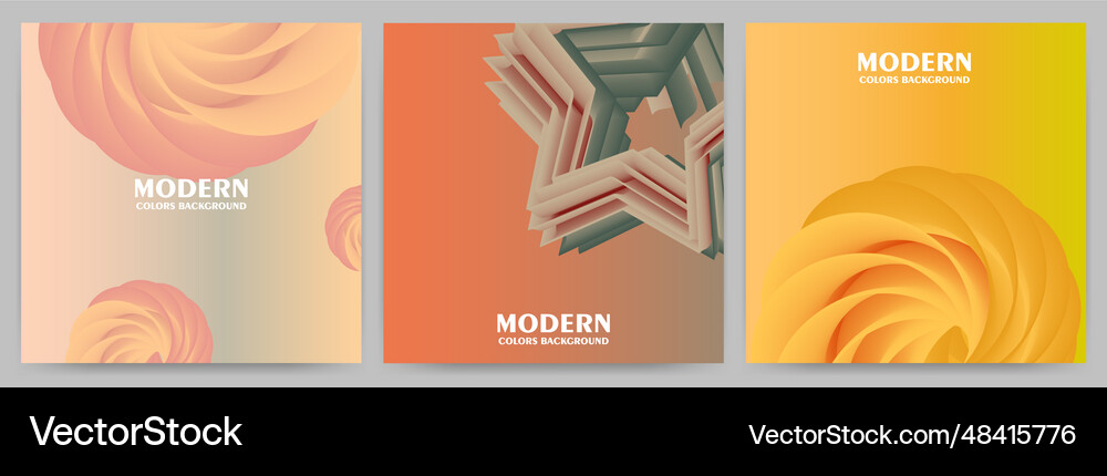 Set of abstract background with gradient effect Vector Image