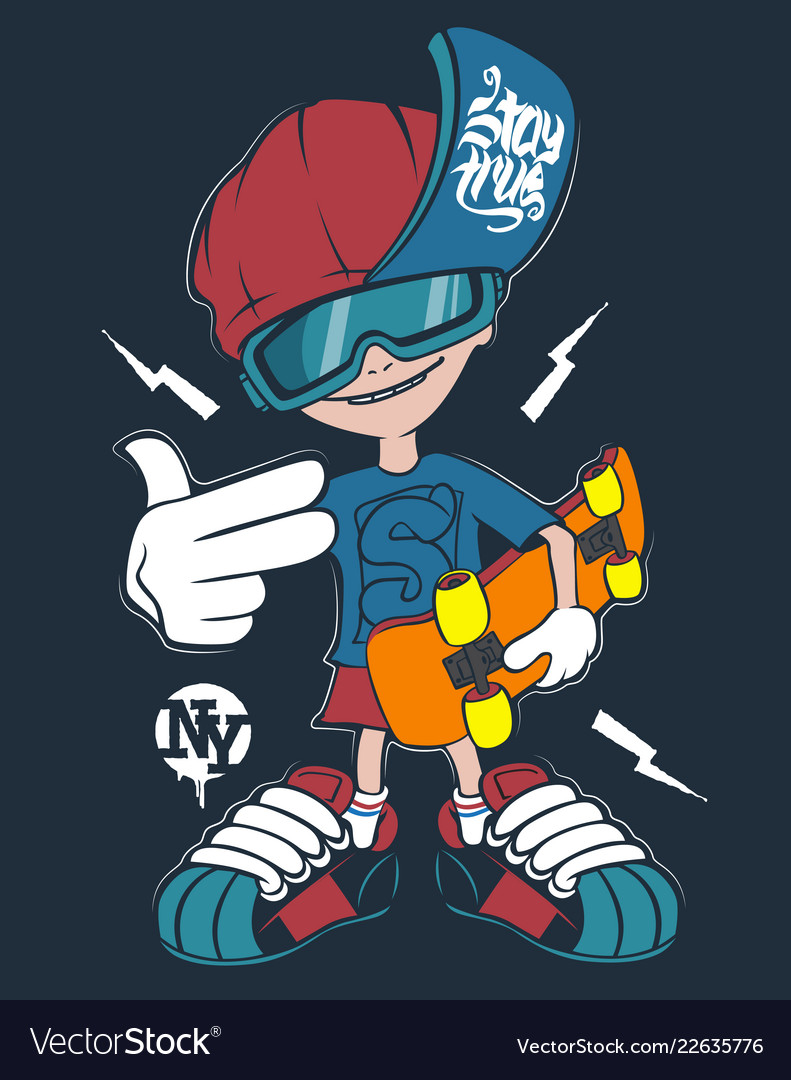 Skate rider tshirt graphics design Royalty Free Vector