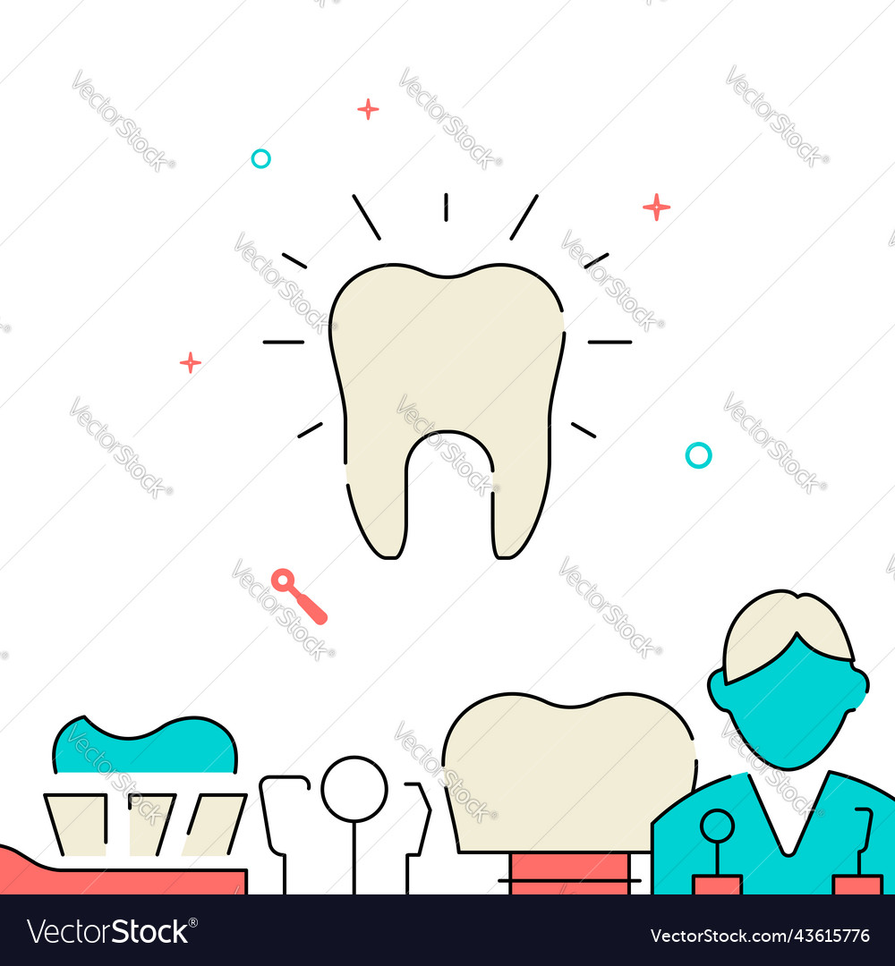 Sparkling tooth filled line icon simple