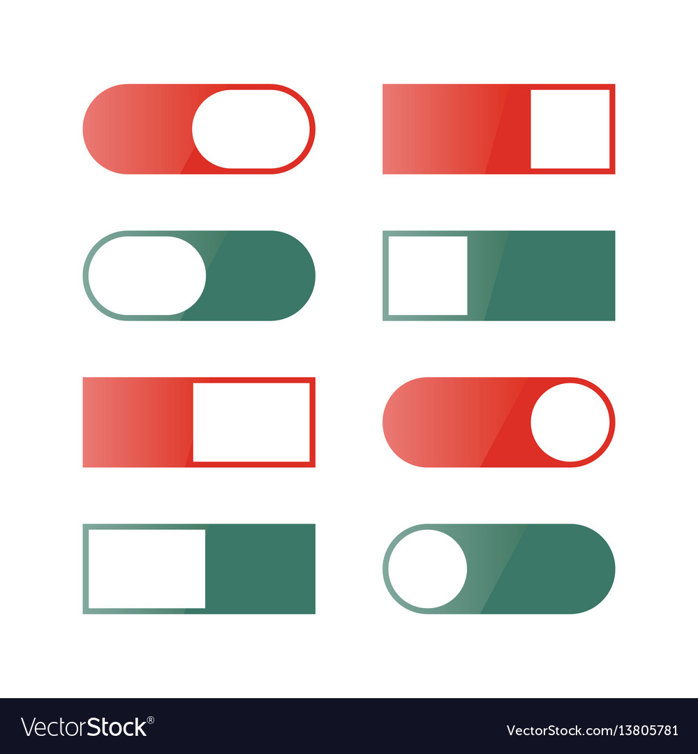 A set of buttons and switches vector image A set of buttons and switches