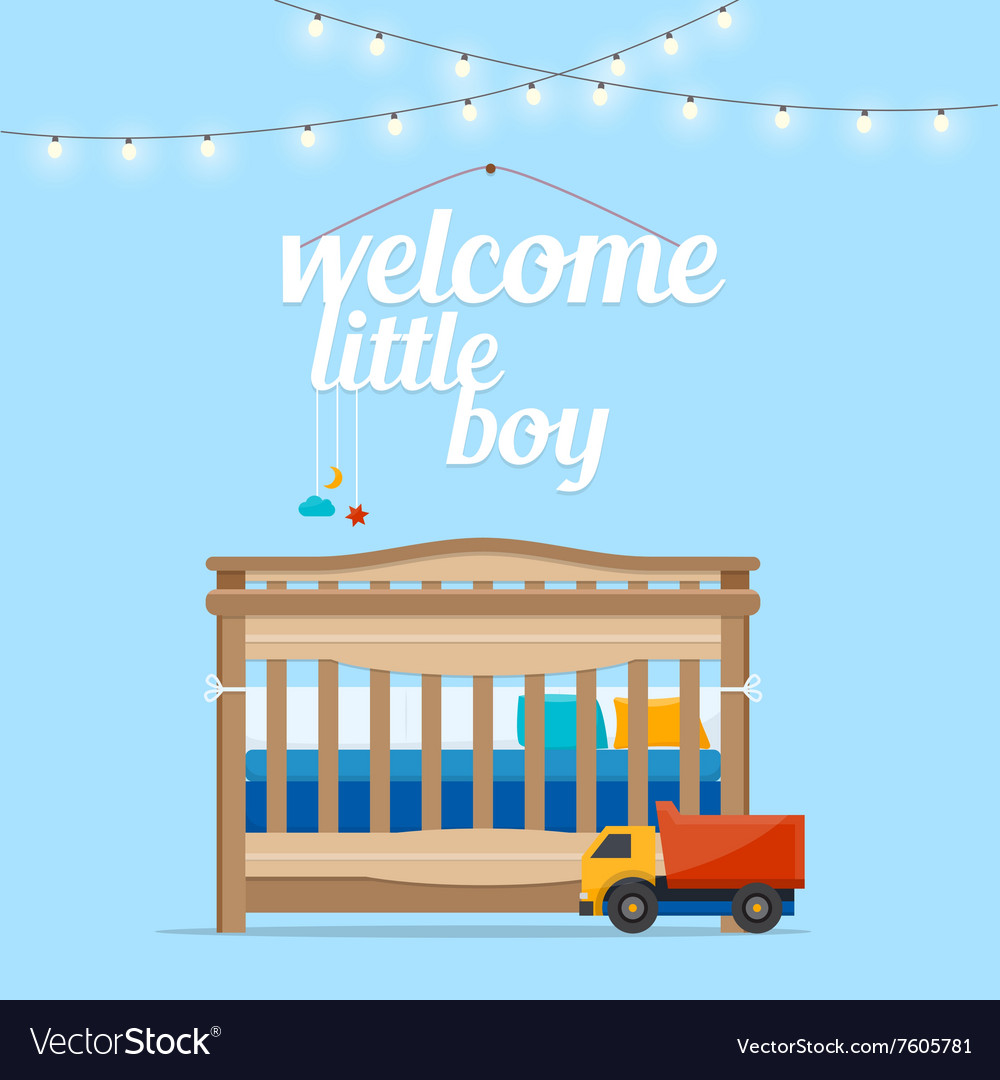 baby boy room with bed and words royalty free vector image words for baby boy