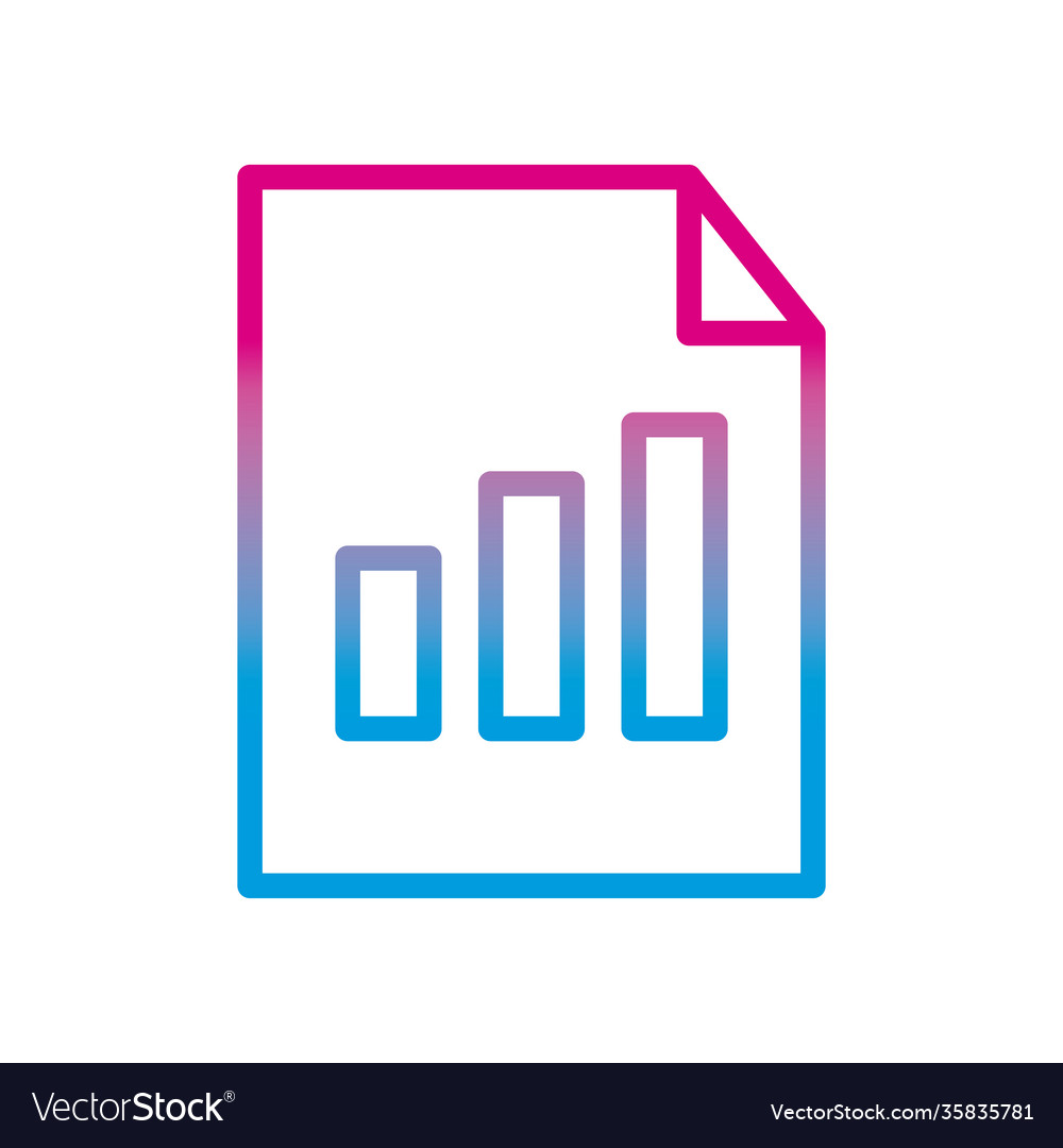 Bars chart on document gradient style icon