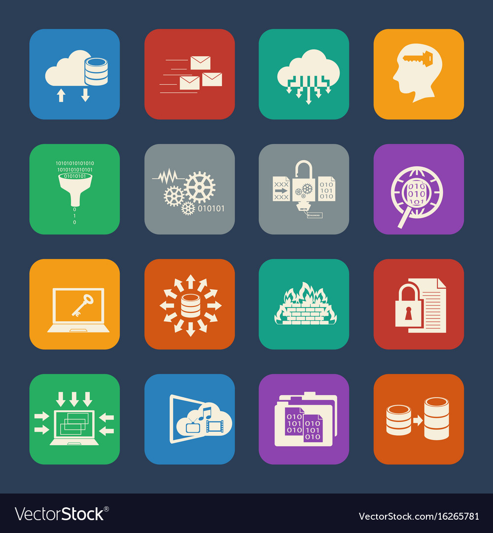 Big data icons set
